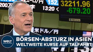 JAPAN BörsenBeben Black Monday in Asien NikkeiCrash schickt weltweite Kurse auf Talfahrt [upl. by Gold]