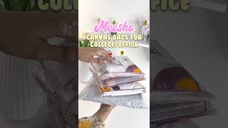 Canvas bags for college office ✨🌻  Meesho  Meesho Haul  meesho bags [upl. by Enaoj827]