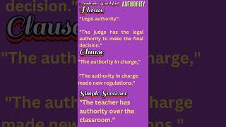 Master the Word Authority  Academic Word Vocabulary 6 English Learning youtubeshorts [upl. by Town]