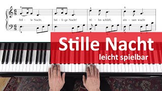 Stille Nacht heilige Nacht am Klavier lernen – leicht spielbar – Piano Tutorial [upl. by Girardi79]