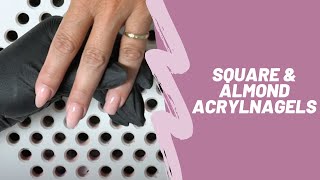 Acryl Vormen Square amp Almond Nails [upl. by Nananne]