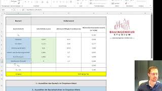 Rechenvorlage UWert homogene Bauteile Tutorial Tabelle Bauphysik  BauingenieurStudium [upl. by Akcinat25]