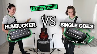 Humbucker vs Single Coils InSeries 7string Bass E Tuning Test [upl. by Nahgaem]