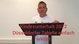 Kindesunterhalt 2022  Düsseldorfer Tabelle [upl. by Ecirahs]