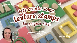 Creating Stamps with Polymer Clay  creating texture  tutorial  using scrap clay  beginner [upl. by Caras]