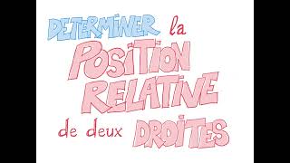 Position relative de 2 droites Terminale [upl. by Nadeen2]