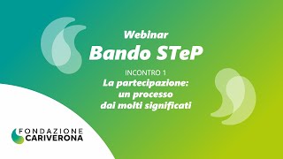 Webinar BANDO STEP  incontro 1 [upl. by Hairam539]