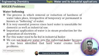 Water treatment  water softening  Engineering chemistry  btech chemistry [upl. by Aleik]