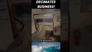 HUGE WAVE DESTROYS EVERYTHINGhurricane hurricanemilton florida [upl. by Radack385]