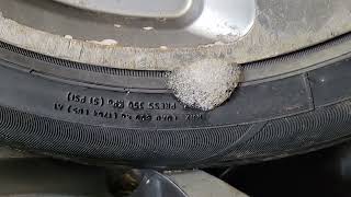 tyre wall biding defect loses pressure signs [upl. by Davin]