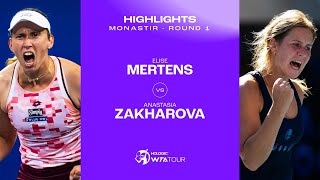 Elise Mertens vs Anastasia Zakharova  2024 Monastir Round 1  WTA Match Highlights [upl. by Atnom792]