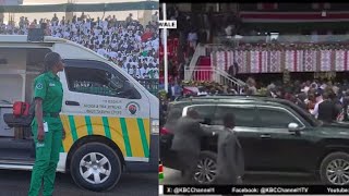 PRESIDENT RUTO LEAVES KWALE STADIUM WITH AMBULANCES FOLLOWING HIM [upl. by Anselmo]