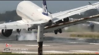 High Winds 🌬️✈️ at London Heathrow Airport Part 2 [upl. by Adelbert69]