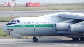 Great Engine Sound Algerian Air Force Ilyushin Il76TD 7TWIU takeoff from KIXRJBB Kansai 24L [upl. by Nnaitak]