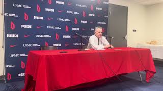 Duquesne HC Keith Dambrot Discusses 20th Win Over George Washington [upl. by Taub]