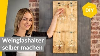 DIY Weinglas Halterung aus Altholz selber bauen  Roombeez – powered by OTTO [upl. by Aitsirk]