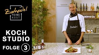 Ribeyesteak vom Thunfisch mit Jakobsmuschel – Kochstudio Folge 3 [upl. by Harp258]