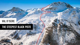 The Steepest Piste in Val dIsere Face de Bellevarde Stade Olympique [upl. by Aketahs]