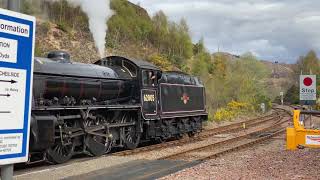 WCRC ‘The Jacobite’ K1 62005 departs Glenfinnan for Fort William with 37518 on the rear 30042021 [upl. by Nesiaj127]