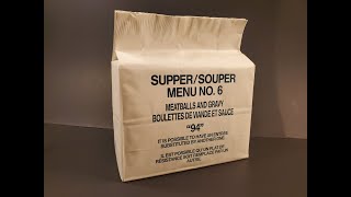 1994 Canadian IMP Meatballs with Gravy Individual Meal Pack MRE Review Ration Tasting Test [upl. by Eidas]