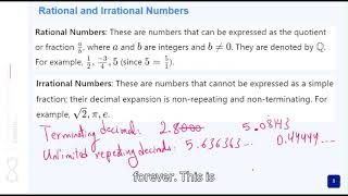 Math3 S1U1 Rational and Irrational Numbers [upl. by Gannon]