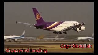 Pilots tackling tricky crosswind landings  crosswind component  capt abdullah  a380 landing [upl. by Hedges]