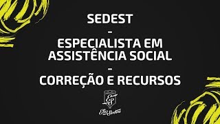 SEDESTIBRAE  Especialista em Assistência Social  correção da prova e recursos [upl. by Yrocaj]