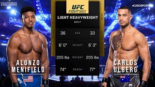 ALONZO MENIFIELD VS CARLOS ULBERG FULL FIGHT UFC ON ESPN 56 [upl. by Firestone]