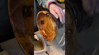 Figured maple bowl first coat of oil All natural [upl. by Eizeerb]