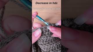 Learn in 10 sec Half Double Crochet Decrease shorts [upl. by Cinimod507]