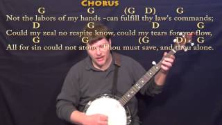 Rock of Ages Hymn Banjo Cover Lesson in G with ChordsLyrics [upl. by Bax676]