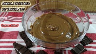 CREMA PASTELERA DE CHOCOLATE con solo 5 ingredientes fácil y muy deliciosa [upl. by Main]