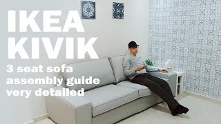 IKEA kivik 3 seat sofa assembly instructions very detailed [upl. by Pandolfi]