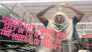 speedo shy turns him self in to a cake in the middle of asda Speedoshy prank comedy viralvideo [upl. by Ardaed]