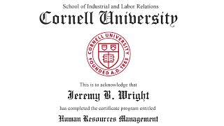 eCornell Review Human Resource Essentials and Human Resource Management Certificates [upl. by Jemine]