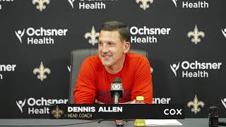 Dennis Allen recaps New Orleans Saints draft picks  2024 NFL Draft [upl. by Awjan]