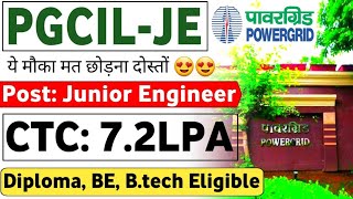 PGCIL Junior Engineer Vacancy OUT 😍  CTC 73LPA  Job Vacancy 2024  PSU Jobs  Latest Jobs 🔥 [upl. by Dolph293]