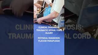 Physical DiagnosisFlaccid Paraplegiascispinalcordinjury neurologyphysiotherapylearningmriscan [upl. by Enixam]