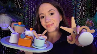 ASMR  Complete Wooden Makeover haircut makeup manicure layered sounds [upl. by Moises]