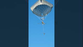 Paratroopers Landing Technique with Pack Attached to Parachutes [upl. by Ahsekyt]