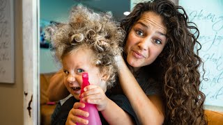 CURLY HAIR TO STRAIGHT  FAMILY VLOG [upl. by Granoff770]