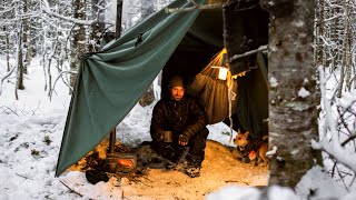 Winter Camping with Hammock Hot Tent [upl. by Shaya]