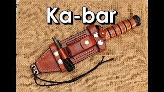 Kabar knife leather sheath Dc3 pouch [upl. by Euqinomahs]