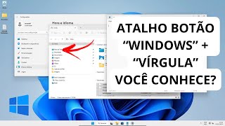 ATALHOS DO WINDOWS 1110  Pra Que Serve E Como Usar O Atalho WINDOWS  BOTÃO VÍRGULA [upl. by Relyhcs]