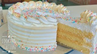 Moist Fluffy Vanilla Cake With Whipped Custard Cream [upl. by Golliner573]