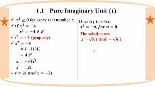 Grade 12 Math ch1 Pure Imaginary Unit [upl. by Arihat]