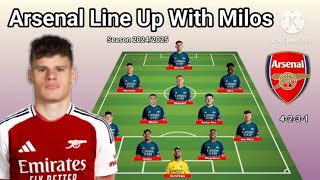 Arsenal Potential Line Up With Milos Kerkez Season 20242025 [upl. by Johanan]