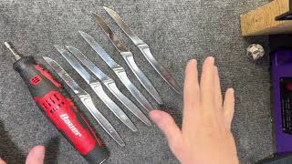 Sharpening Henckels Serrated Steak Knives  Harbor Freight Tools [upl. by Elisabetta722]