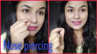 How to hide nose piercing hole at home sakshiriya creativity [upl. by Polash]