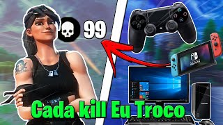 Cada kill Eu Troco De Console No FortniteDesafio Impossivel [upl. by Fairleigh]